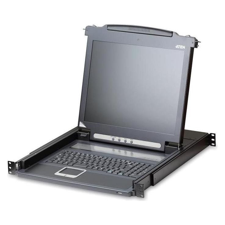 Aten CL1000M ES Single Rail 17"-LCD-Konsole, 19" 1HE, ES-Layout (PS/2-USB, VGA) (CL1000M SP)