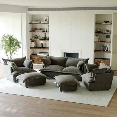 Lumibee 6 Piece Oversized Chenille Comfy Cloud Modular Sectional Sofa Set