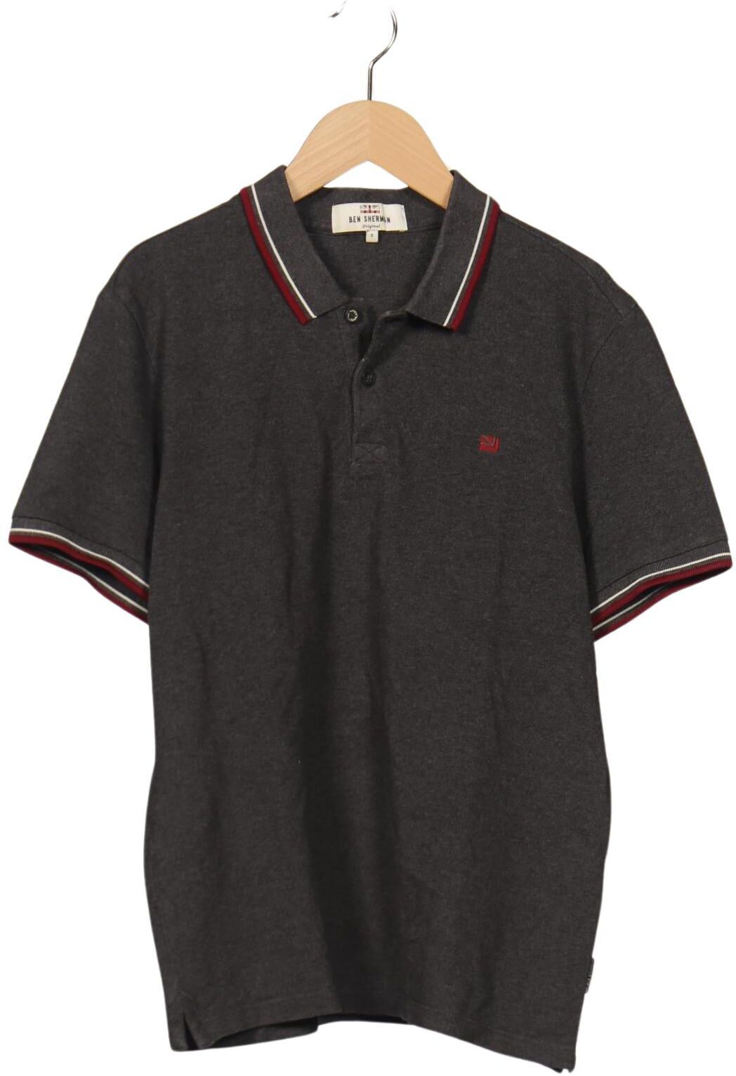 Ben Sherman Herren Poloshirt, Grau, Gr. S, Baumwolle - Second Hand