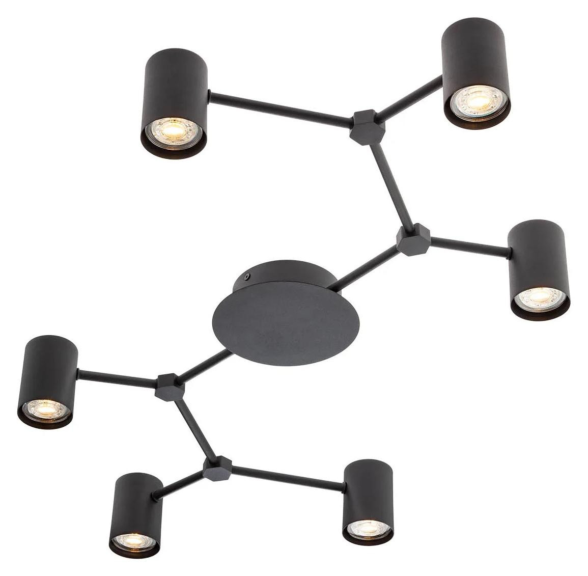 Webb PL plafondspot 6x GU10 Zwart