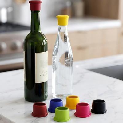 Inspired Deals Silicone Wine Bottle Stoppers 6 Pack Reusable Leak Proof Wine Saver Caps Silicone Wine Bottle Stoppers 6 Pack Reusable Leak Proof Wine Saver Caps