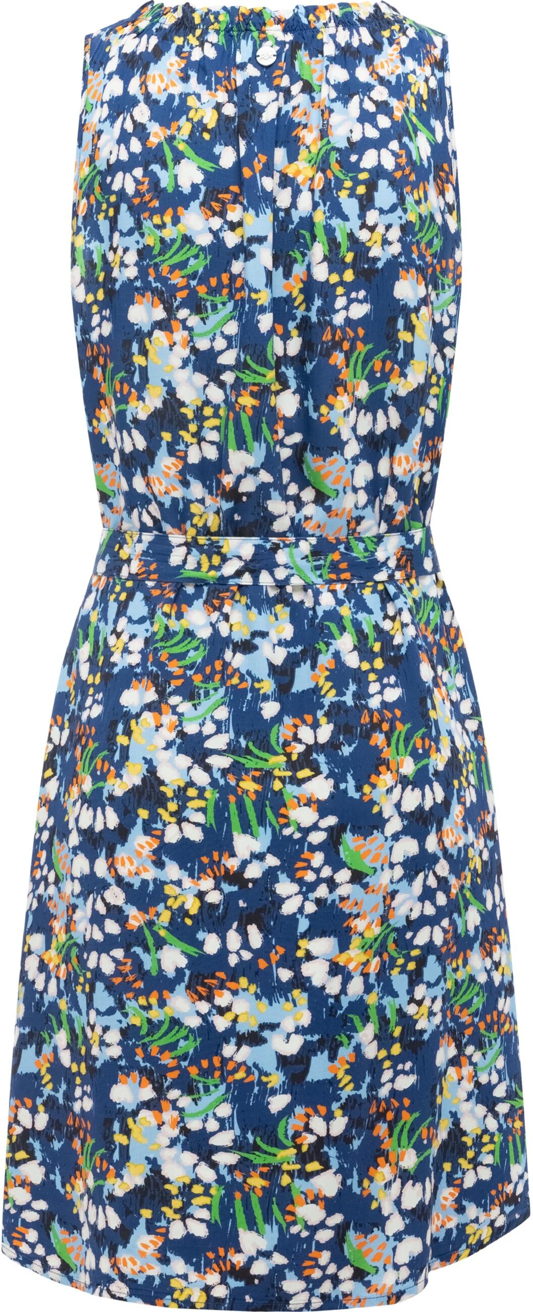 Strandkleid RAGWEAR "Strandkleid Isalie Print", Damen, Gr. XXL, N-Gr, blau (night blau), Obermaterial: 100% Viskose CV., Kleider Strandkleid