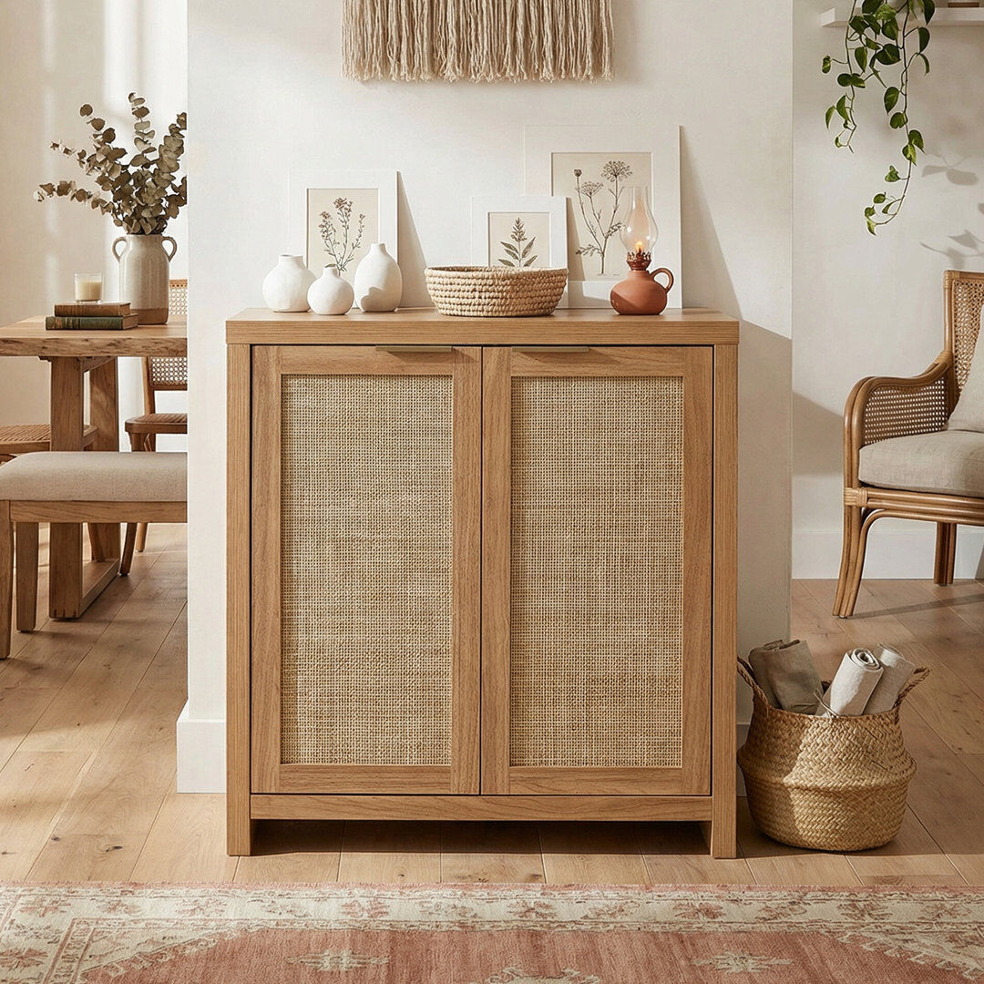 Blue Elephant 80 cm W Sideboard Natural Oak 83cm H X 80cm W X 35cm D