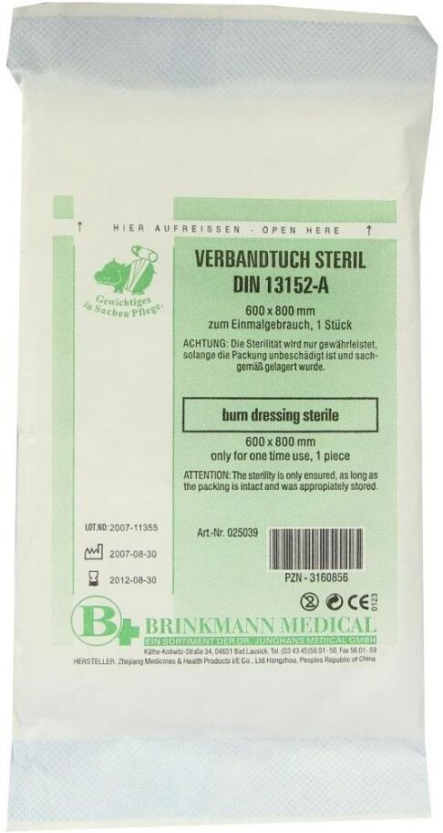 Brinkmann Brandwunden Verbandtuch 60x80cm steril 1stk