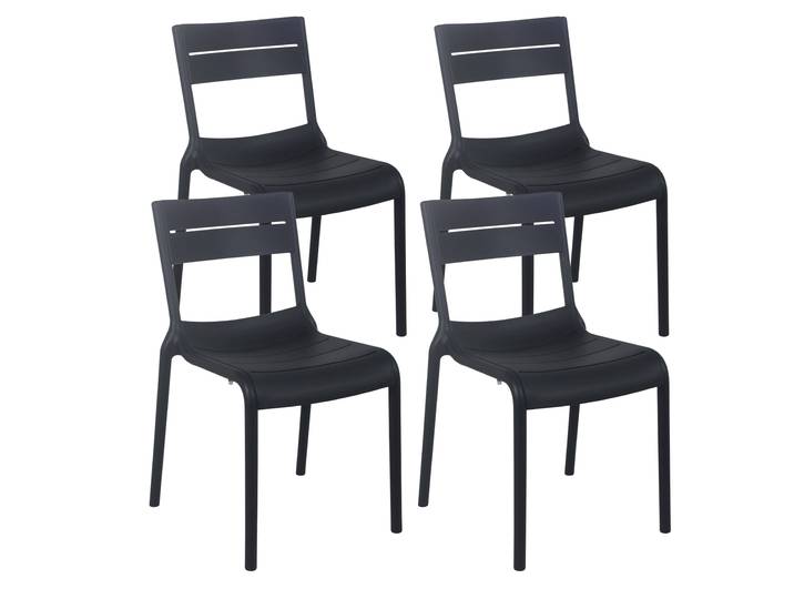 Oviala - Chaises de jardin en plastique - Lot de 4