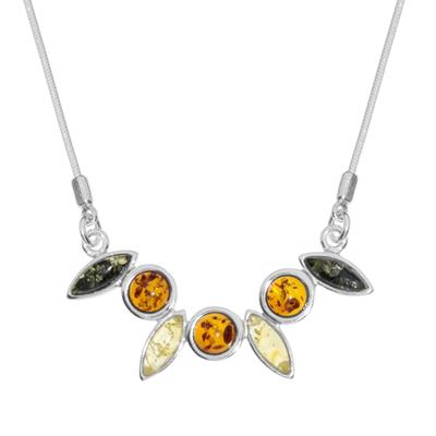 Collier OSTSEE-SCHMUCK "- Sigrun - Silber 925/000 - Bernstein" Gr. 44, silber (silber 925, silberfarben, weiß), Halsketten, Damen, Silber 925 (Sterlingsilber), Collier