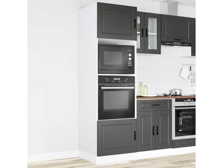 BEAU Noir Armoires de four - ZENCORE - Placard bas de cuisine - Porto noir - bois d'ingénierie LH84157