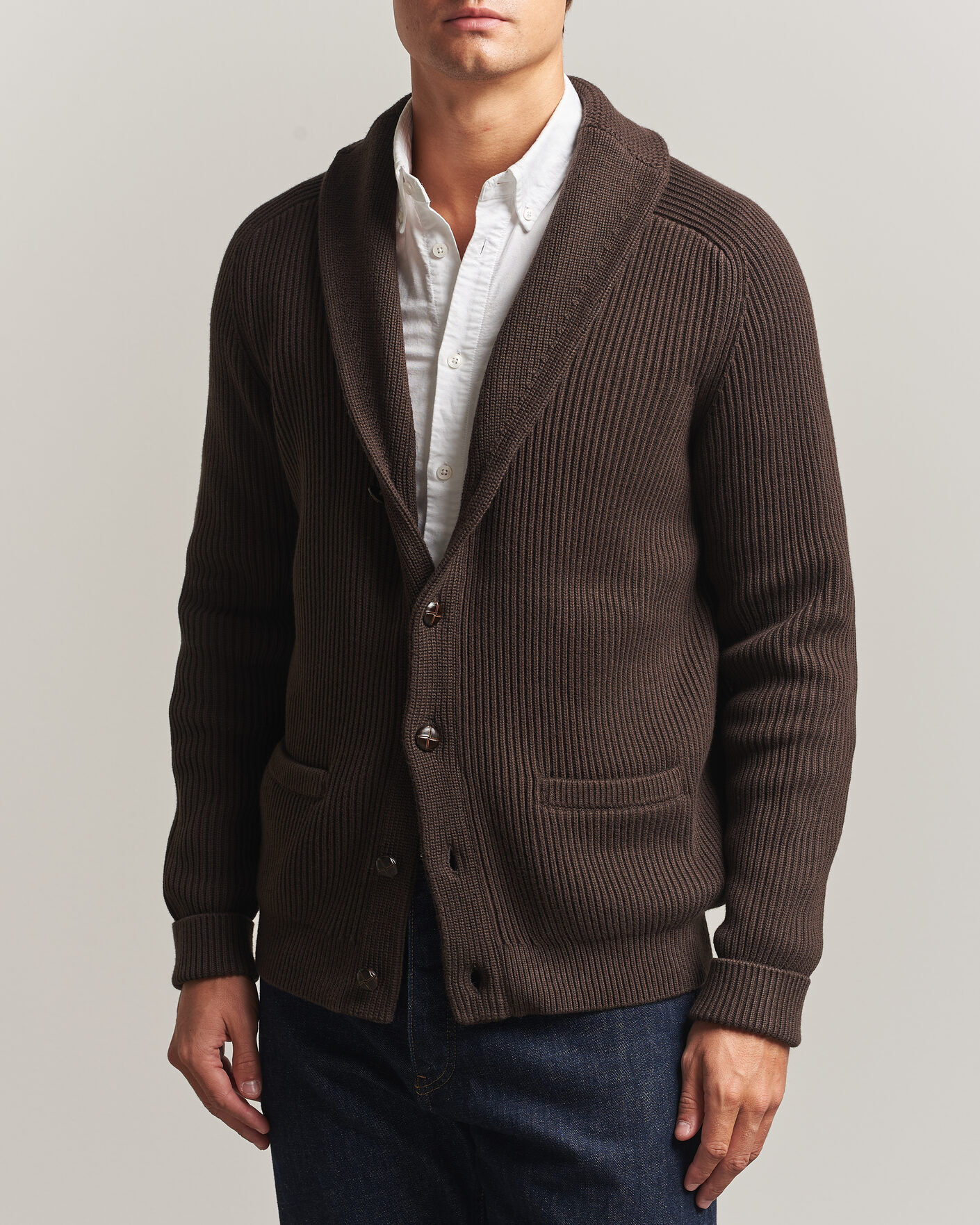 Morris Brayden Shawl Cardigan Brown men XL Brun