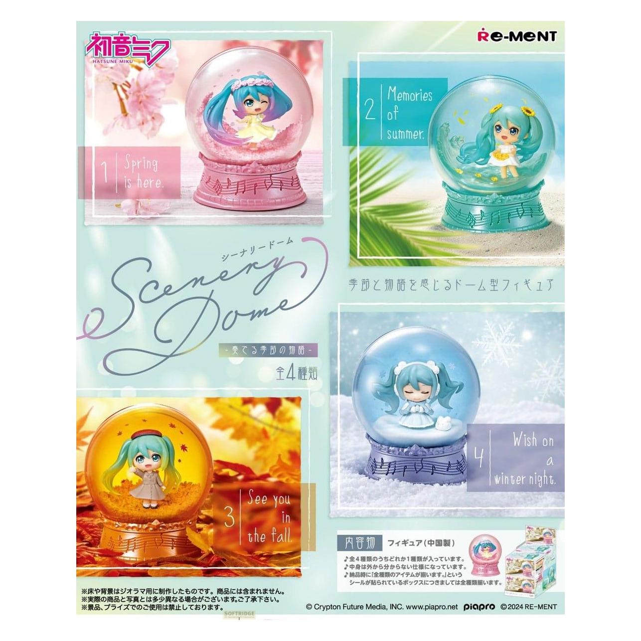 Re-Ment Hatsune Miku Mini-Schneekugeln Scenery Domes Display (4) (REM20783)