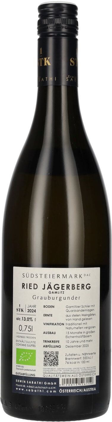 Weingut Erwin Sabathi Erwin Sabathi Grauburgunder Ried Jägerberg Südsteiermark DAC 2024 13% Vol. 0,75l
