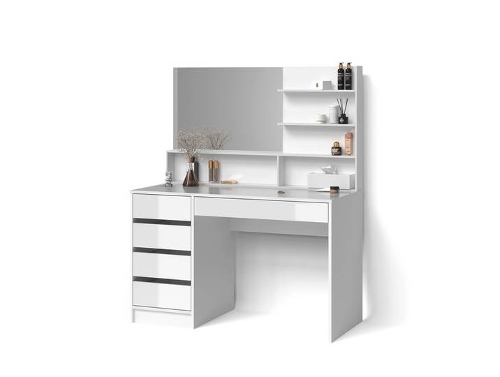 SCHMINKTISCH Imola, Weiß, 120 cm mit Spiegelregal