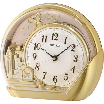 Pendeltischuhr SEIKO "QXN232G", gold (goldfarben), Tischuhren, Quarzuhr, Wohnzimmer, Esszimmer, Arbeitszimmer, Büro