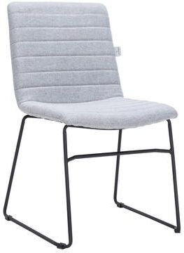 LeisureMod Zylar Modern Fabric or Leather Reception Chair with Stainless Steel Sled Base, Foam Padded Seat Guest Office Chair