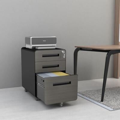 VIVIADORE 3 Drawer Rolling Metal File Cabinet with Lock,Wide Mobile Metal Filing Cabinet with Swivel Casters and Anti-Tip Safety Interlock