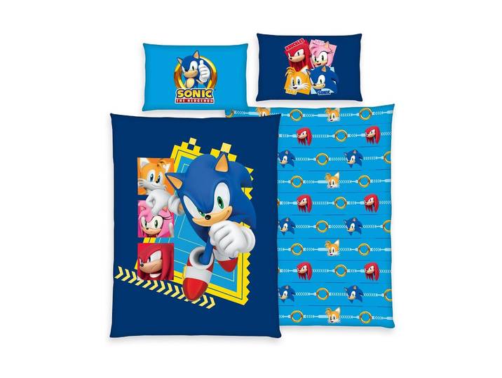 Kinderbettwäsche HERDING Sonic, 160 x 210 cm + 65 x 100 cm , bunt, Renforcé (Bio-Baumwolle), B/L:, Renforcé (Bio-Baumwolle), Obermaterial: 100% Baumwolle, Bettwäsche, Kinderbettwäsche