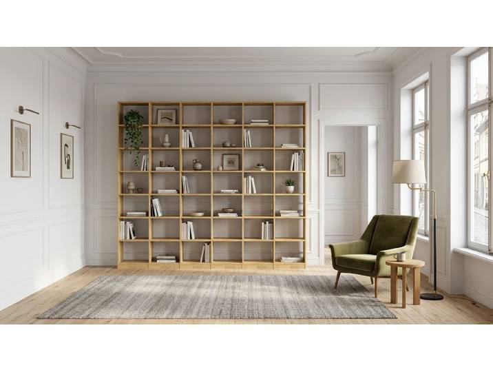 Große Bibliothek Buche Natur geölt
