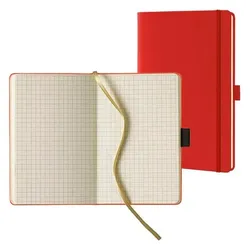 Lediberg Notizbuch »Tucson« kariert A5 hellrot rot, 13x21 cm