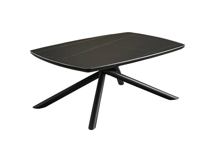 Stylife Couchtisch, Schwarz, Metall, Keramik, Rundrohr, Sternfuß, 70x46x120 cm, Bsci, Wohnzimmer, Wohnzimmertische, Couchtische, Couchtische Metall
