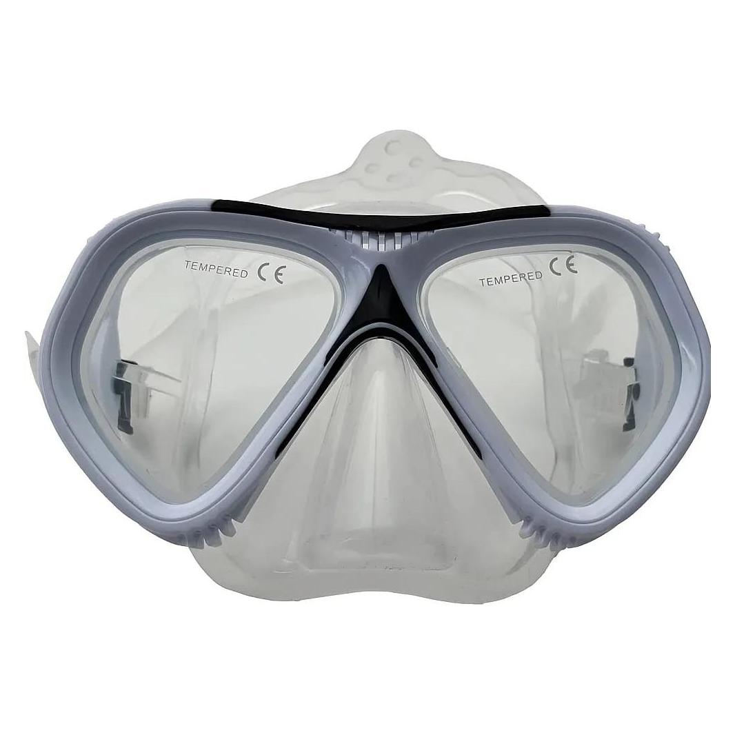 Schildkröt Erwachsenen-Tauchmaske Tupai, schwarz/grau Zweiglas-Maske mit spezieller, offener Rahmenkonstrukt (940043)