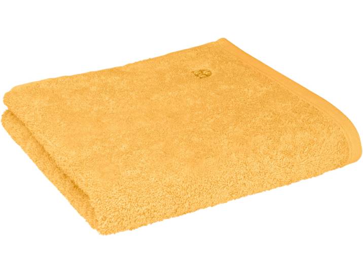 Handtücher ROSS Vita 4004 , gelb (sonnengelb), B:50cm L:100cm, Frottier, Obermaterial: 100% Baumwolle, Handtücher, Handtücher, Bestickung ROSS-Emblem