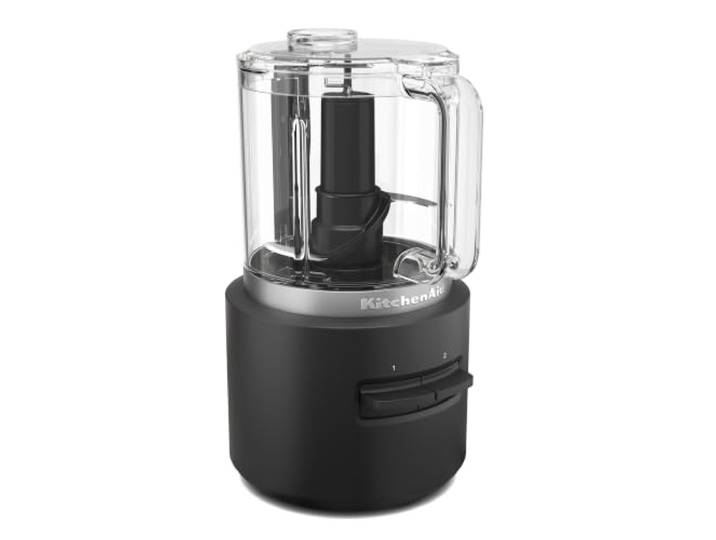 KitchenAid Kabelloser Zerkleinerer - Go Cordless - 1,18L - 2 Geschwindigkeiten und Pulse - Mit Edelstahlklinge und Schneebesen - 25 Minuten Nutzungsdauer pro Ladung - Schwarz - Ohne Akku