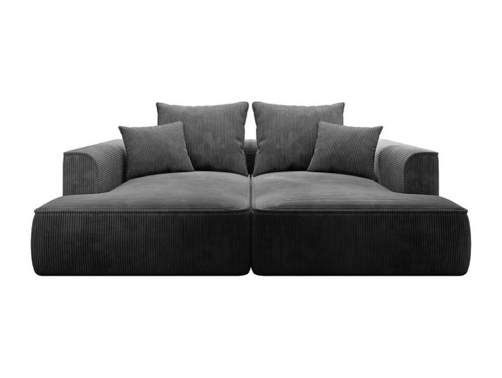 Canapé fixe velours 3 places gris anthracite