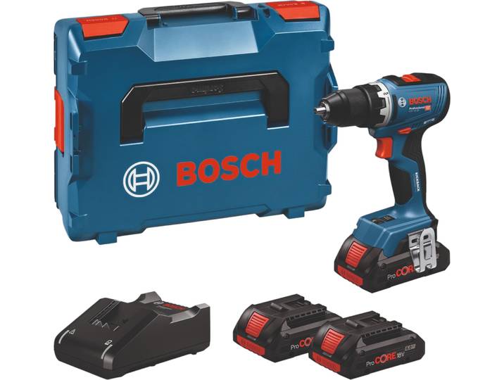 Perceuses-visseuses sans-fil à percussion - GSR 18V-65 - BOSCH - avec 3 batteries ProCORE18V 4.0Ah - chargeur - L-Boxx - 06019N3208