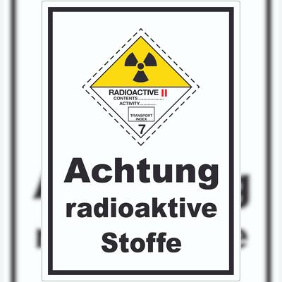 HB-Druck Aufkleber radioaktive Stoffe Radioactive II-GELB A4 (210x297mm)