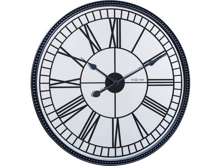 NeXtime Cleopatra Mirror – Stille Wandklok – 56 cm – Spiegel – Zwart