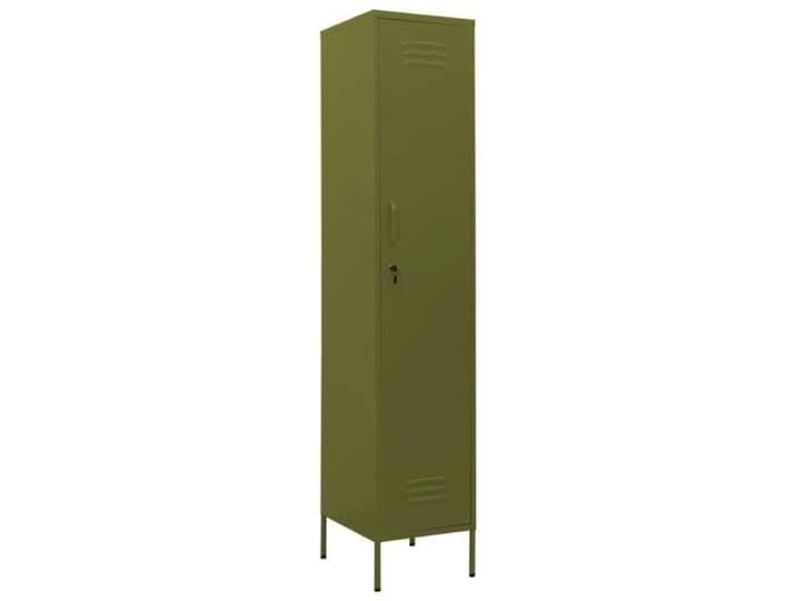 Armoire à casiers - ASHATA - PLA5079322 - Vert olive - Acier - 4 étagères réglables