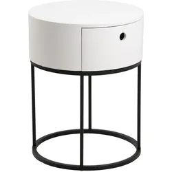 Actona »Polo« Nachttisch rund weiß lackiert Ø 40x51 cm / weiß lackiert