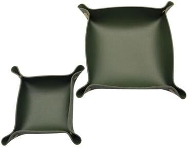 Uplift Essentials Collapsible Faux Leather Valet & Desktop Storage Tray green