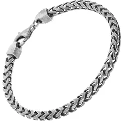 trendor 15862 Herrenarmband 925 Silber Oxydiert Fuchsschwanzkette 4,3 mm breit, 23 cm