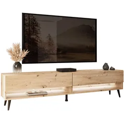 TV-SCHRANK CALANTE 180 LOFT cm auf schrägen schwarzen Beinen