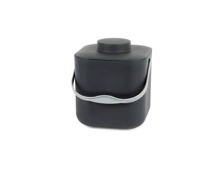 Biomülleimer STÖCKLI Pot 5 l , schwarz (anthrazit), B:18cm H:22cm T:18cm, Kunststoff, Mülleimer, Biomülleimer, Runder Kompostbehälter aus Recyclingmaterial
