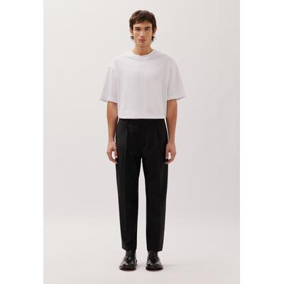 Chinohose STUDIO SEIDENSTICKER, Herren, Gr. 52, Normalgrößen, schwarz, 52% Wolle, 44% Polyester, 4% Elasthan, unifarben, Hosen Chinohose