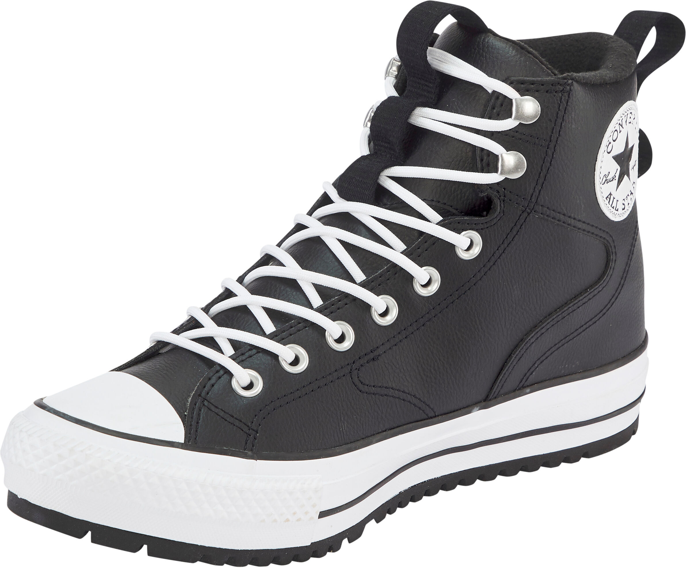 Sneaker CONVERSE "CHUCK TAYLOR ALL STAR WATER-REPELLENT HIKER BOOT", Herren, Gr. 39,5, schwarz-weiß (schwarz, schwarz, weiß), Synthetik, Schuhe Sneaker, wasserabweisend, Topseller