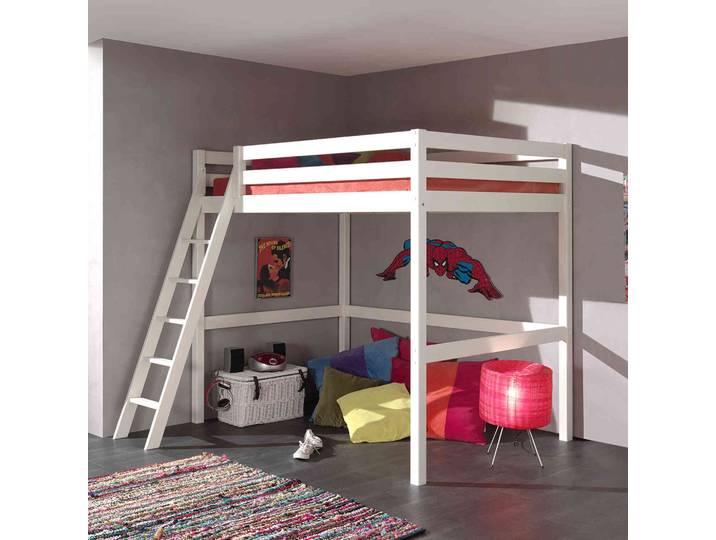 Lit Mezzanine Blanc Laqué 140x200 - Terre de Nuit
