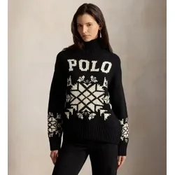 Polo Ralph Lauren für Damen. 211B23923001 Wollpullover mit schwarzem Rollkragen (M), Lässig, Wolle, Langarm
