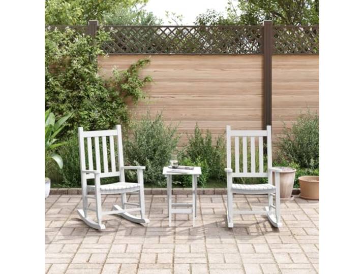 NLQMSU Schaukelstühle für Kinder, 2 Stück, weiß, Massivholz, Pappelholz Latte-Design, Antidumping, wasserdicht, für Terrasse, Garten, Balkon