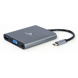 Gembird A-CM-COMBO6-01 laptop-dockingstation & portreplikator USB 3.2 Gen 1 (3.1 Gen 1) Type-C Grau