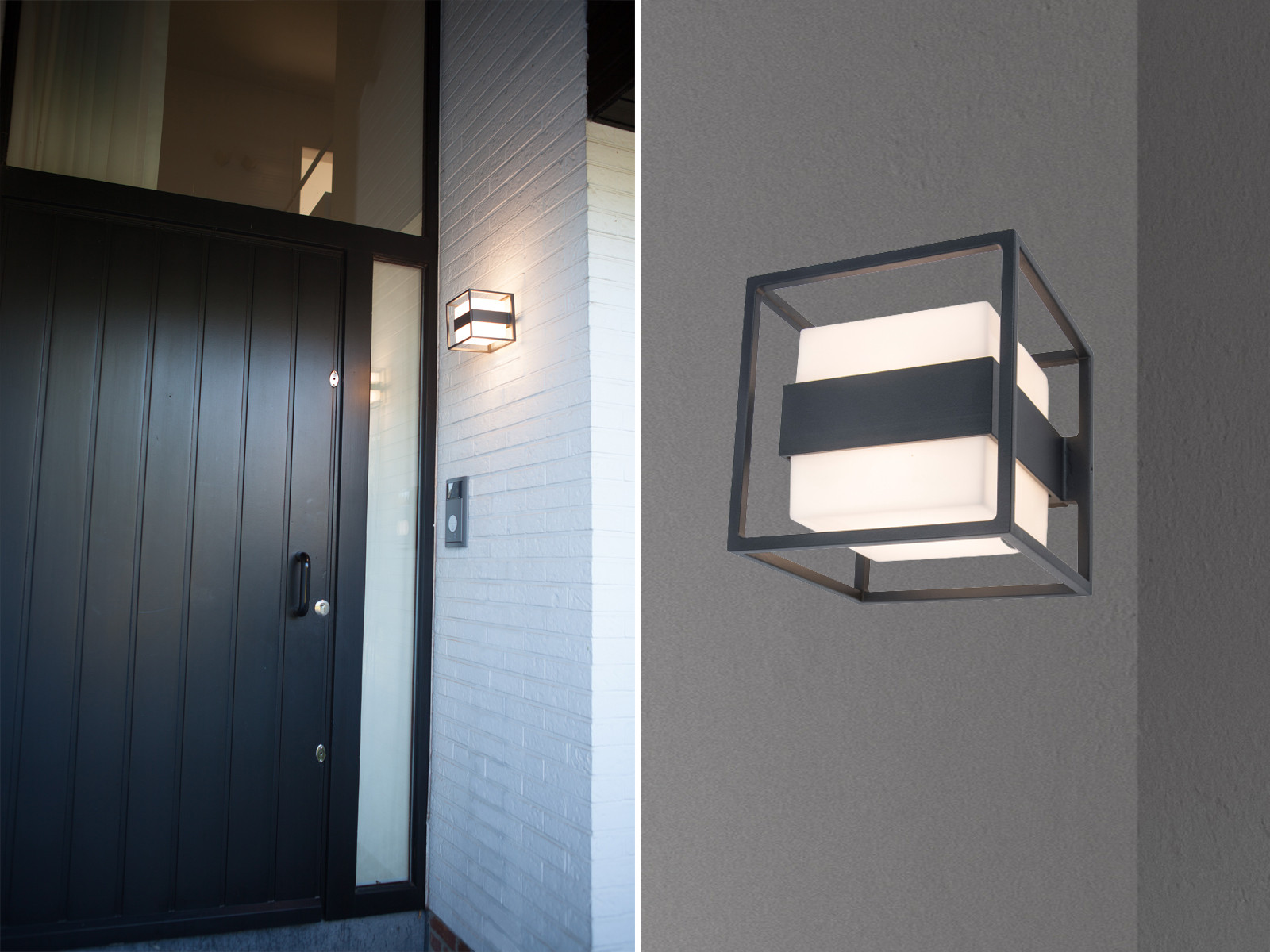 LUTEC CRUZ LED buitenwandlamp, antraciet, accentverlichting voor de tuin