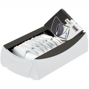 Han Visitenkartenbox 2000-31 VIP, für 500 Visitenkarten, Kunststoff, grau / schwarz