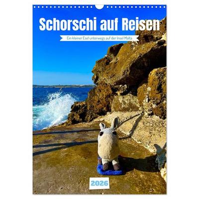 Schorschi auf Reisen ein kleiner Esel unterwegs auf der Insel Malta (Wandkalender 2026 DIN A3 hoch), CALVENDO Monatskalender