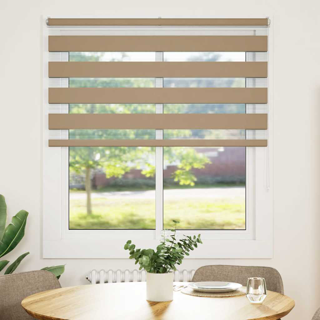 George Oliver Zebra Blind Polyester Sand Brown 130cmW x 150cmL