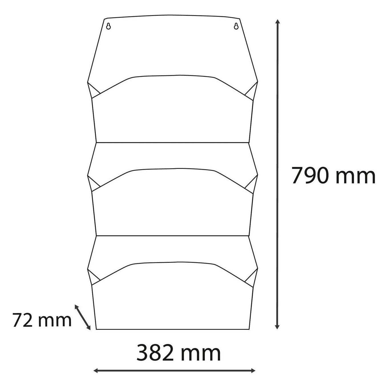 Exacompta 3er-Set Wandprospekthalter horizontal, 1 Fach, 72x382x289 mm, AutentiK (A4) (611303SETD)