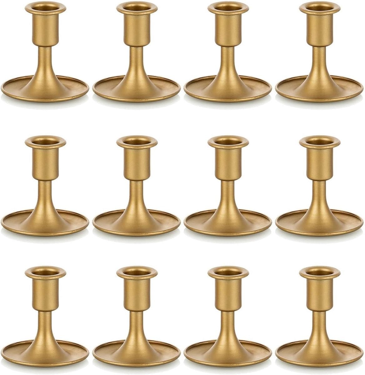 Allecto plus Gouden kaarsenhouder set van 12 voor bruiloft en kerstfeest