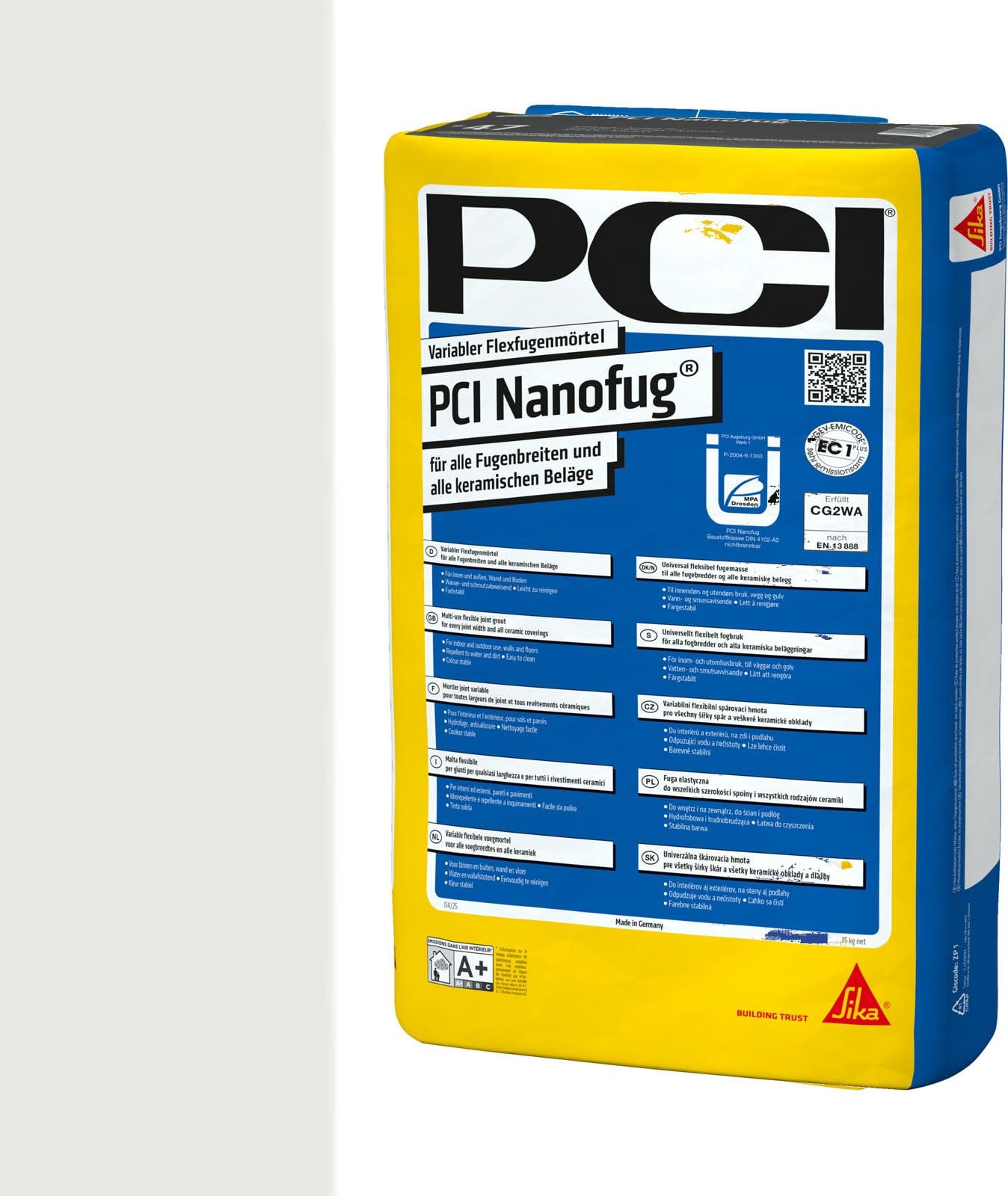 PCI Nanofug flexibele voegmortel nummer 16 zilvergrijs 15 kg