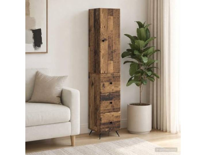VIHHQGC Schrankset 2 STK. 34,5x34,5x90 cm Holzwerkstoff Altholz Schrank mit Schiebetüren, verstellbare Regale, vielseitig nutzbar, moderne Optik, pflegeleichte Oberfläche