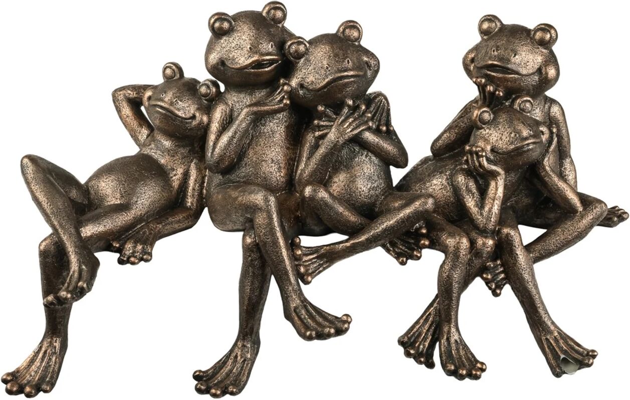 Decofinder Frosch-Gruppe, Antik Kupfer, H:32 cm  Kupfer